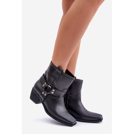 Naturleder-High-Heel-Stiefel Zazoo 3444/2 Schwarz 1