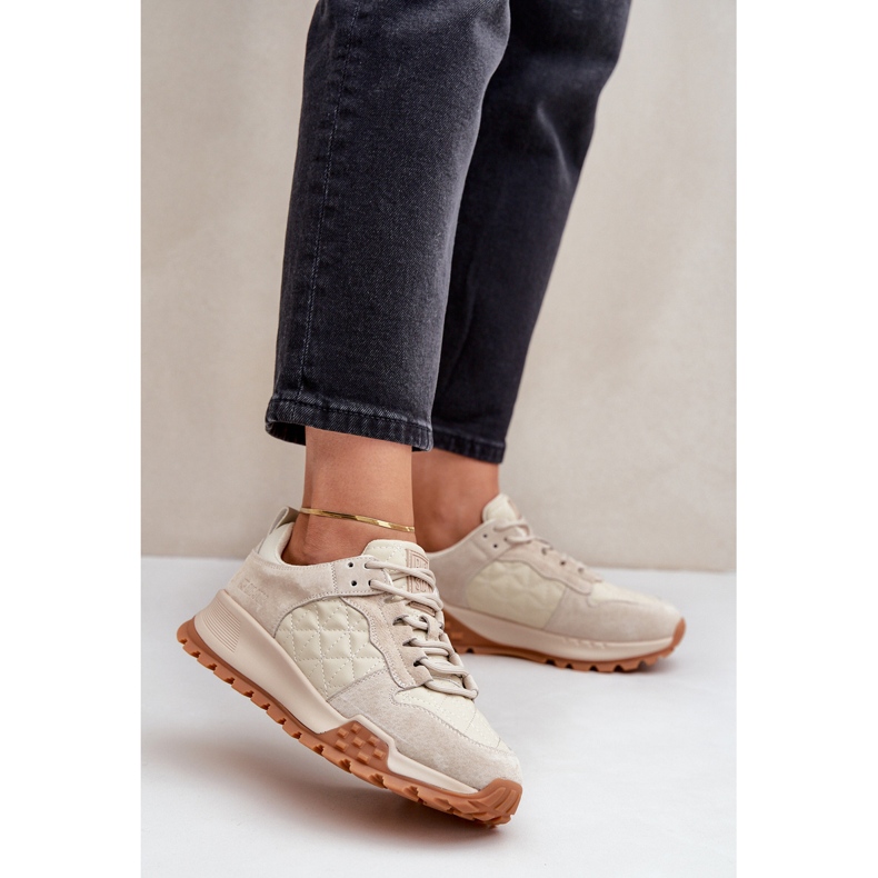 Damen-Ledersneaker Big Star OO274A315 Hi-Poly System Beige 2