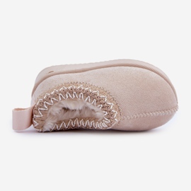 Kinder-Schneestiefel auf der Plattform, mit Fell gefüttert, hellbeige 3