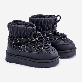 Mit dickem Fell isolierte Kinder-Schneestiefel, Schwarz 1
