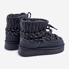 Mit dickem Fell isolierte Kinder-Schneestiefel, Schwarz 2