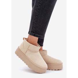 Isolierte Schneestiefel für Damen mit Plateau, Hellbeige 1