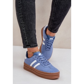 Sport-Sneaker für Damen auf der Plattform, Blau 3