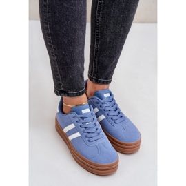 Sport-Sneaker für Damen auf der Plattform, Blau 5