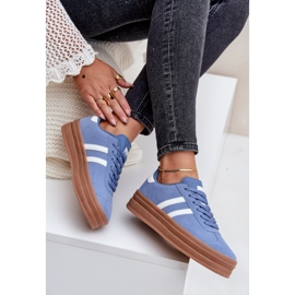 Sport-Sneaker für Damen auf der Plattform, Blau 7