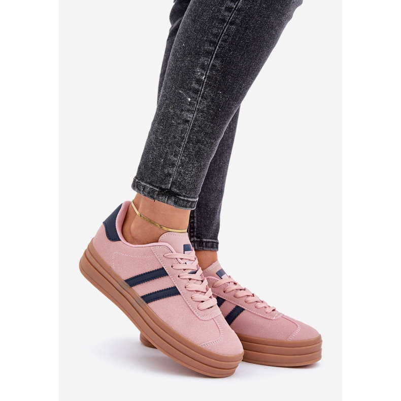 Sport-Sneaker für Damen auf der Plattform, Pink rosa 1