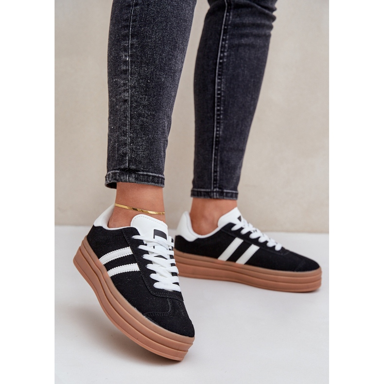 Sport-Sneaker für Damen auf der Plattform, Schwarz 2