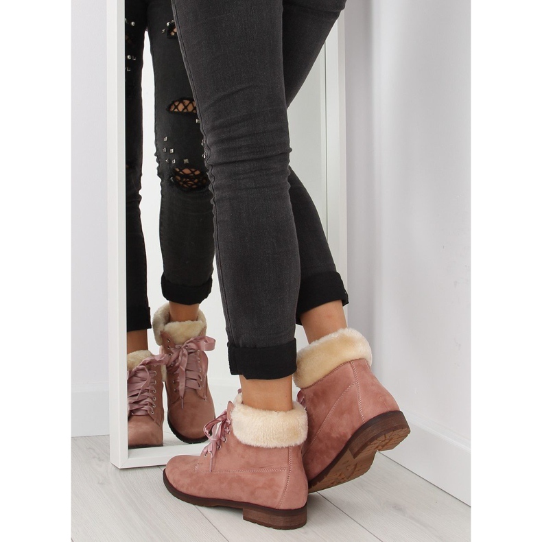 Rosa Schnürstiefel für Damen NC87 pink 1