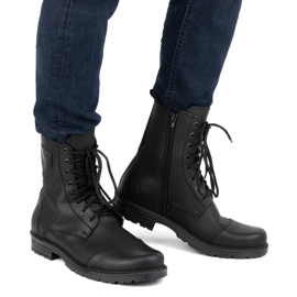 Polnischer High-Top-Herrenschuh aus Leder 2118/2 POLBUT schwarz 1