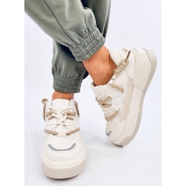 Beige Plateau-Sneaker für Damen 2