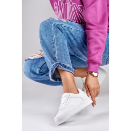 Damen-Sportschuhe, weiße Sneakers K-1W 1