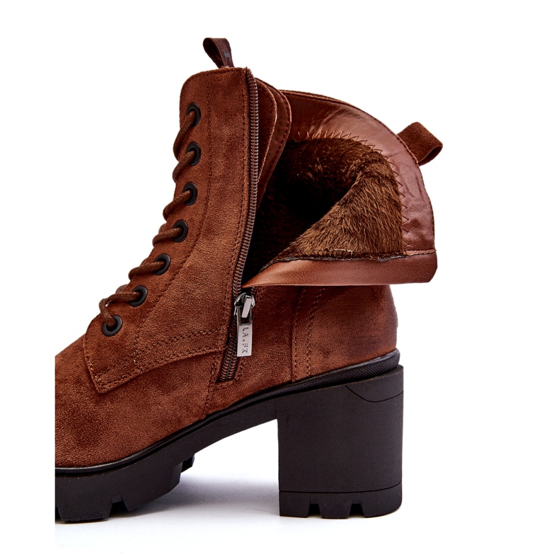 Laura La.Fi Braune Schnürstiefel mit hohem Absatz für Damen 1