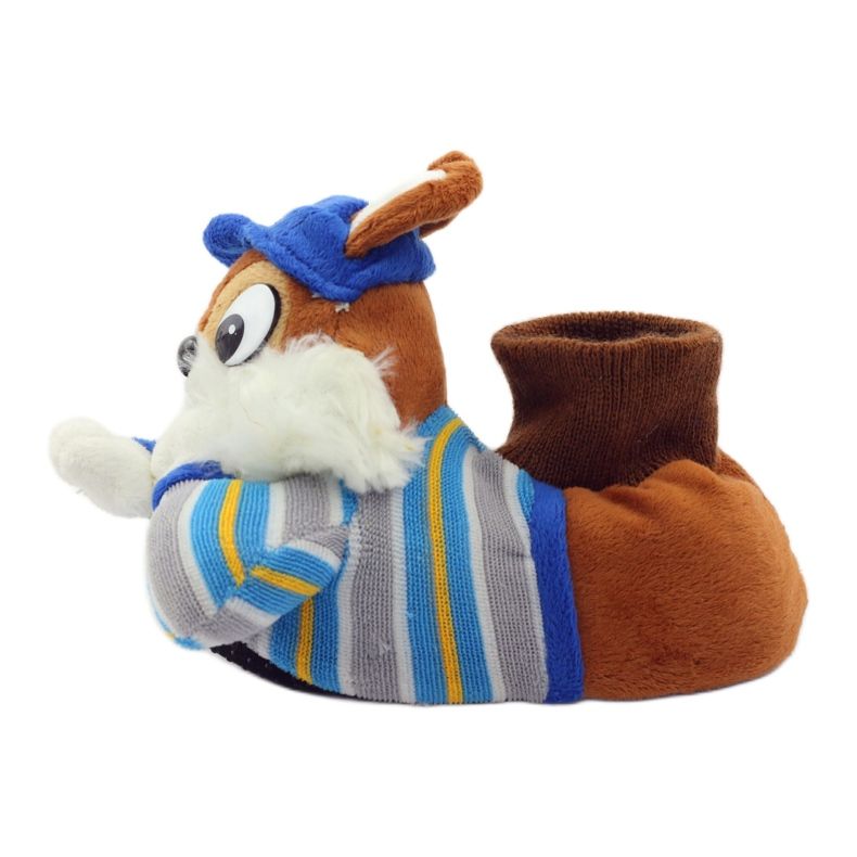 American Club Warme amerikanische Eichhörnchenhausschuhe blau braun 3