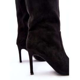 Joalice Damen-Stiefel mit mittelhohem Absatz und hohem Absatz in Schwarz von Odetteia 4