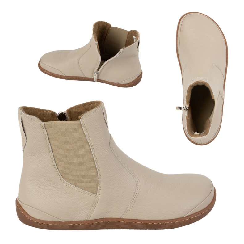 Olivier Barfuß-Chelsea-Stiefel für Damen mit Reißverschluss, isoliert 1263, beige 1