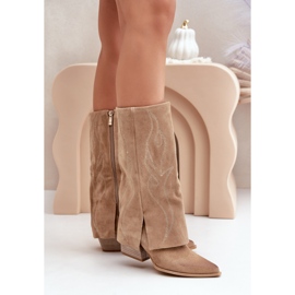 Zazoo 3487 Damen-Stiefel ohne Isolierung, Beige 1