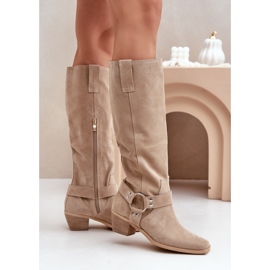 Zazoo Damen-Stiefel ohne Isolierung 3444/O, Beige 1