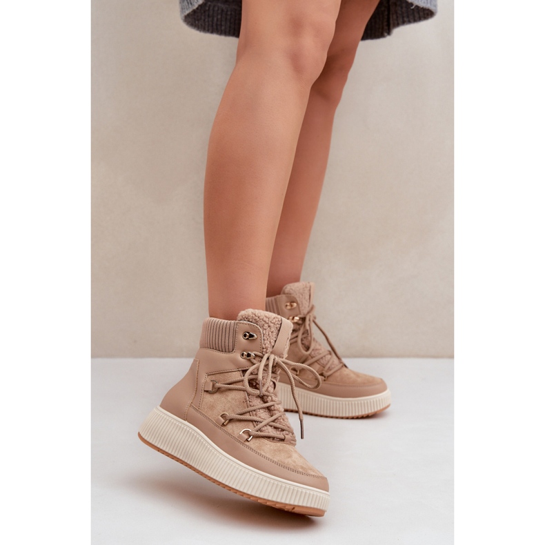 Isolierte Schneestiefel für Damen MD9944-7 Beige braun 1