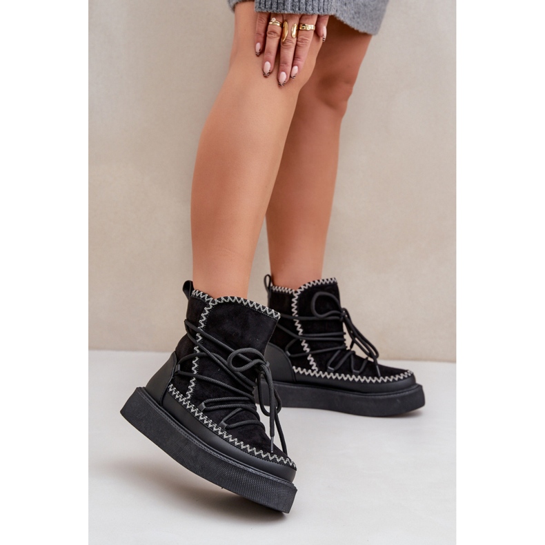 Isolierte Damen-Schneestiefel MD1094-1 schwarz 1