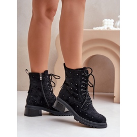 Damen-Arbeiterschuhe mit Strasssteinen MR880-017 schwarz 1