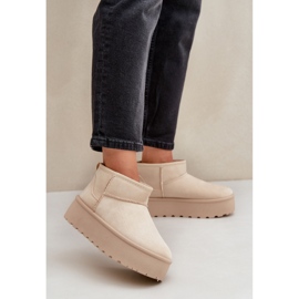 Mit Fell isolierte Damen-Schneestiefel TL242-8, beige 1