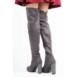 Seastar Overknee-Stiefel mit Strasssteinen grau 2