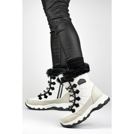 Hohe, isolierte Schneestiefel, Sportwinter, isolierte Damenstiefel, dick isolierte Stiefel weiß 1