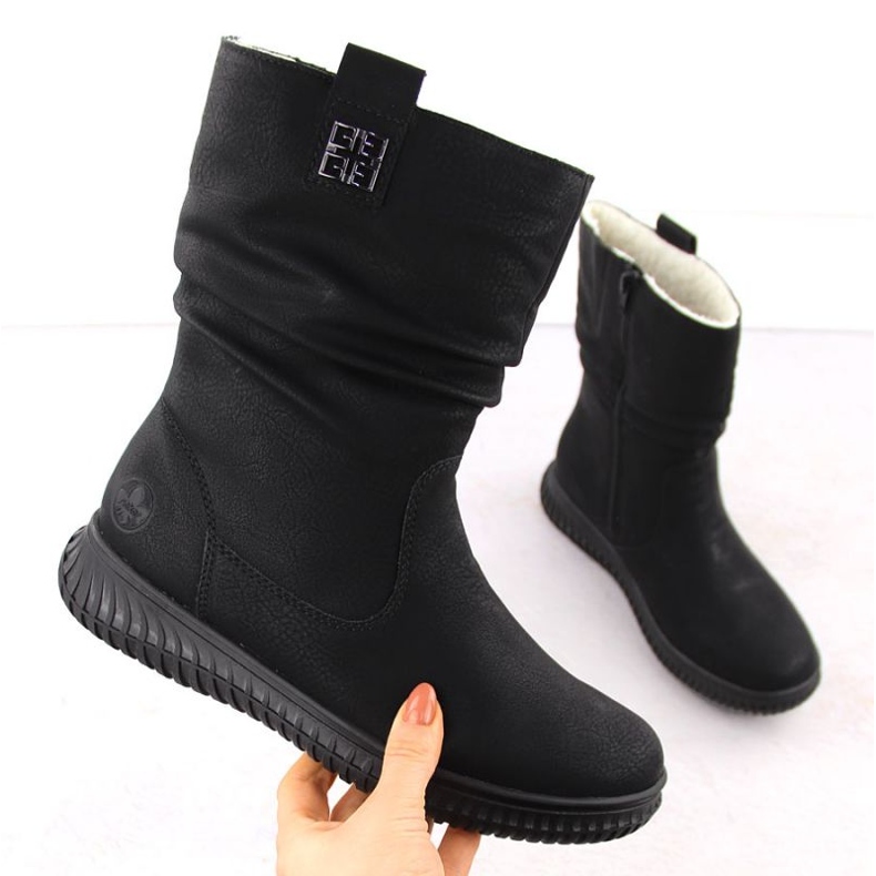 Rieker 74283-00 isolierte Stiefeletten mit Reißverschluss, schwarz 1