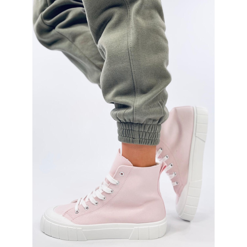 Rosa High-Top-Sneakers aus Canvas 2