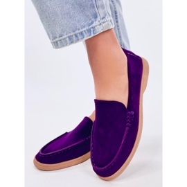 Weiche, violette Damenmokassins lila 2