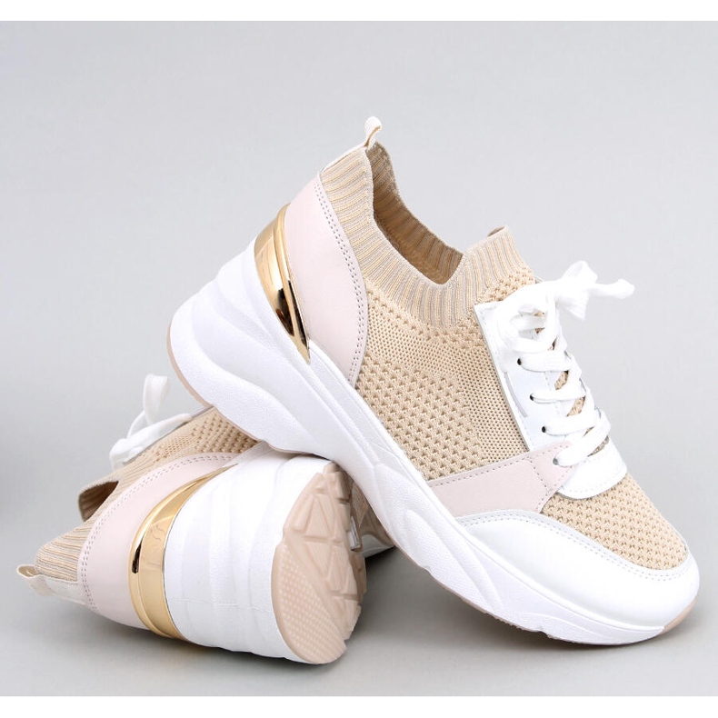 Damen-Plateau-Sneaker, beige 2