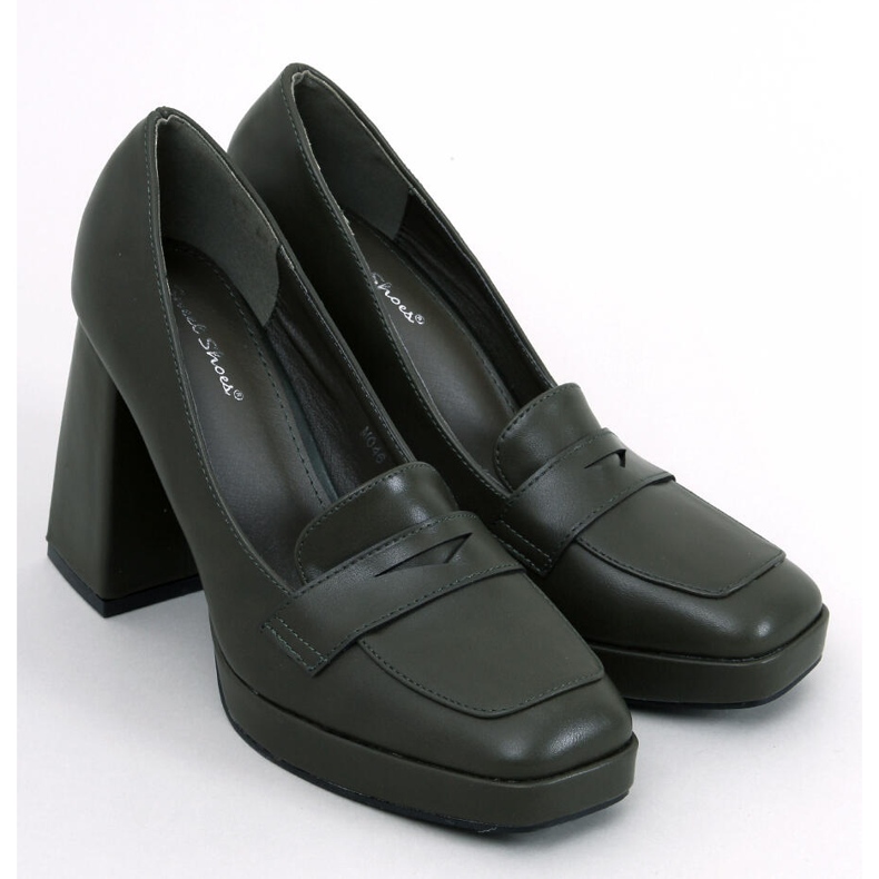 Damen-Pumps mit hohem Absatz, grün 1