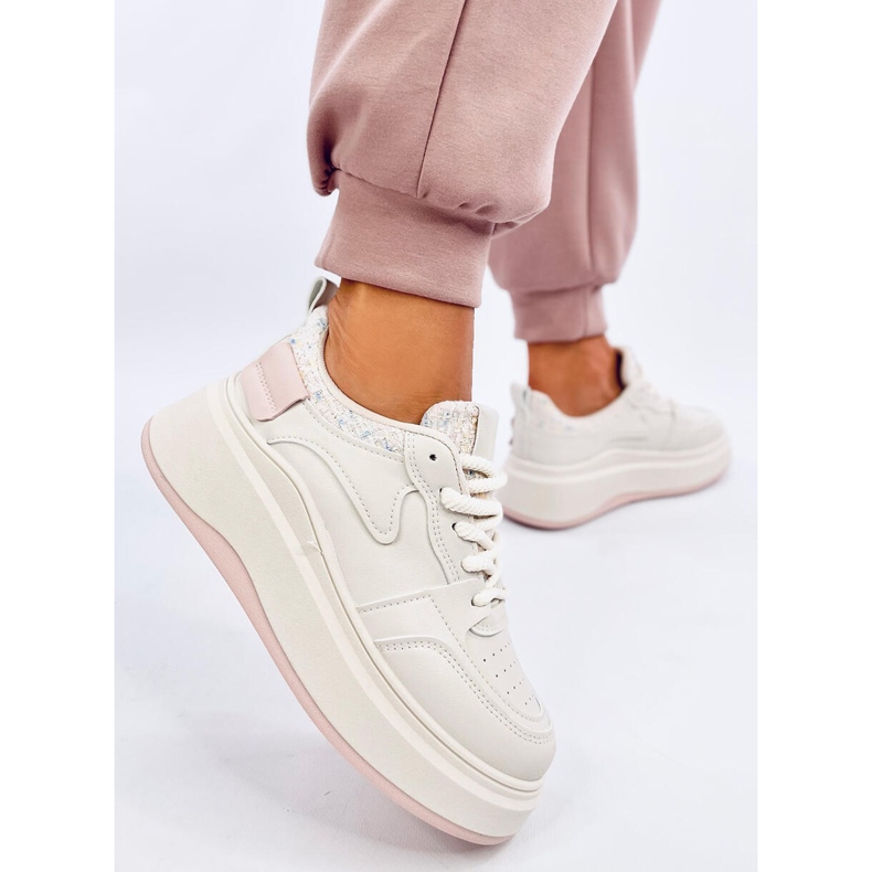 Damen-Sneaker in Pastellbeige und Rosa 2