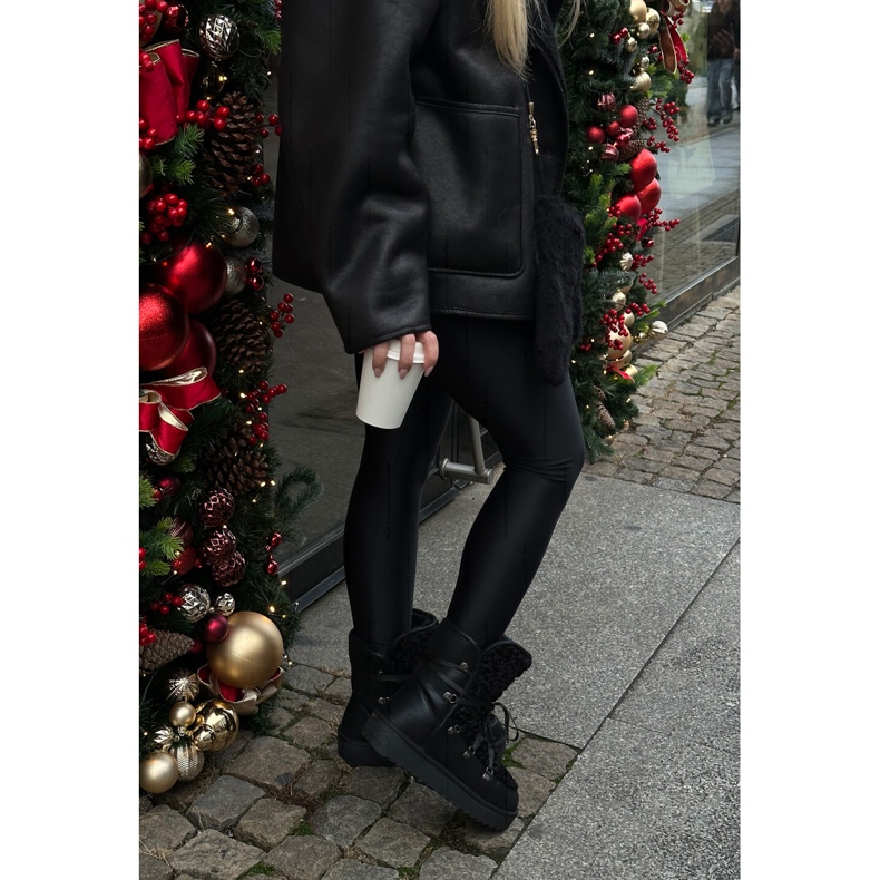 Wasserdichte vegane Plateau-Schneestiefel D.Franklin DFSH370004 Schwarz 2