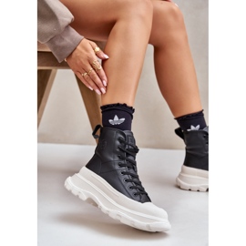 Lederisolierte Sneakers auf massiver Plattform Big Star OO274A599 Schwarz 2