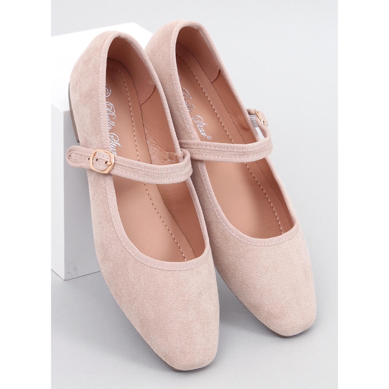 Ballerinas im Mary Jane Beige-Stil 1