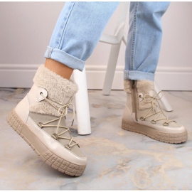 Filippo Schneestiefel mit Fell lackiertem Beige Fell 3