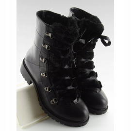 K90 Schwarze Stiefel mit Fell 6