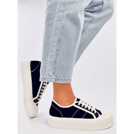 Schwarze Plateau-Sneaker für Damen 2