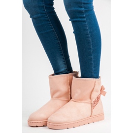 Vices Schneestiefel aus Fell mit Glitzer rosa 1