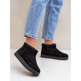 Damen-Schneestiefel aus Öko-Wildleder in Schwarz 2