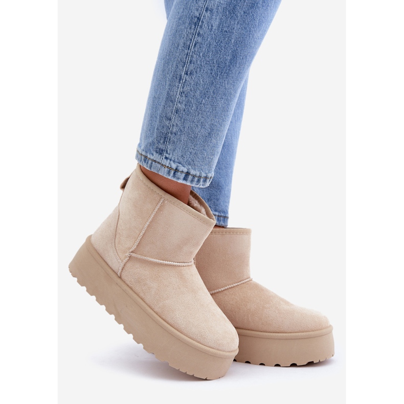 Plateau-Schneestiefel für Damen, Hellbeige 1