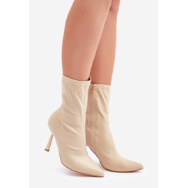 Hellbeige Stoffstiefeletten 1