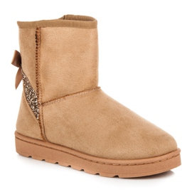 Vices Schneestiefel aus Fell mit Glitzer braun 1