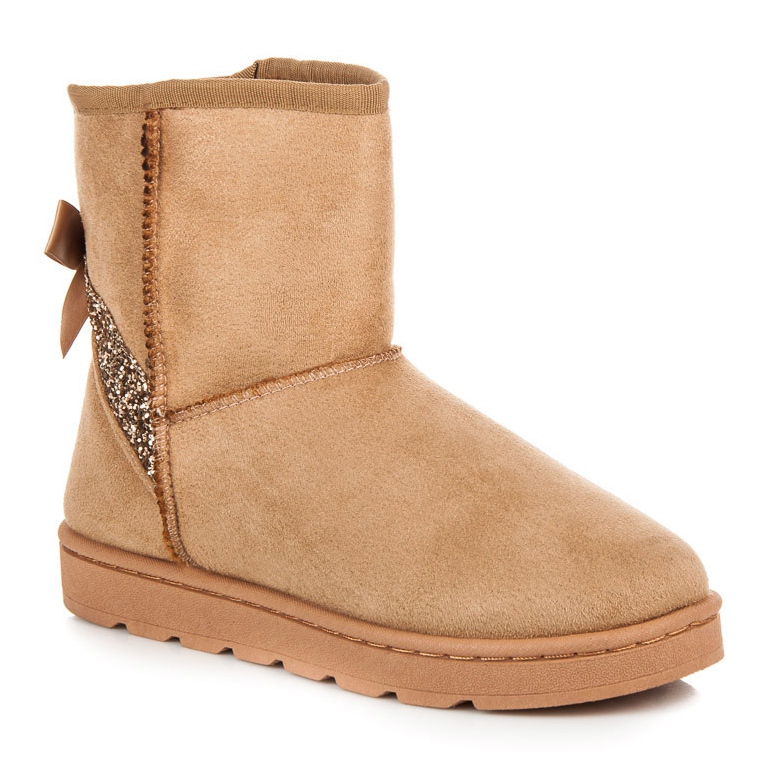 Vices Schneestiefel aus Fell mit Glitzer braun 1