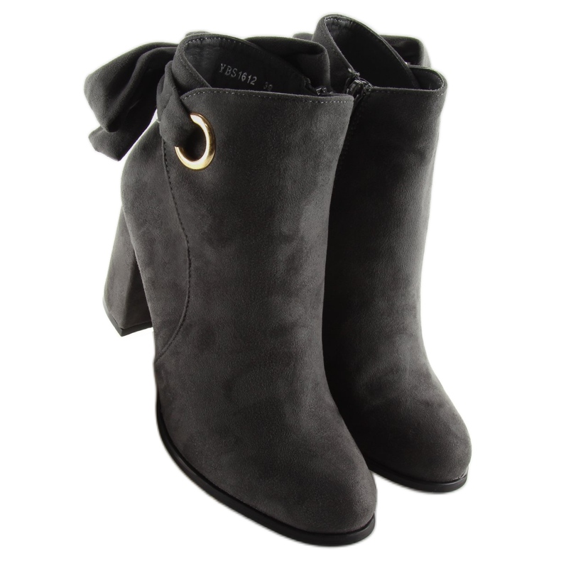 Graue Stiefel mit hohem Absatz YBS1612 grau 1