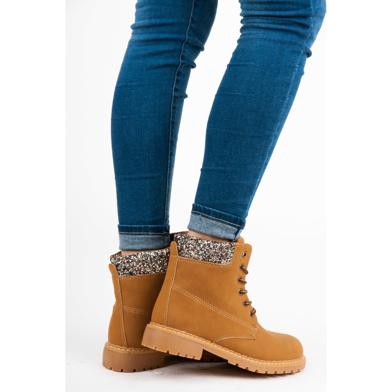 Trapper mit Glitzer braun 1