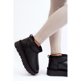 Schwarze Leder-Schneestiefel mit Fellfutter 2