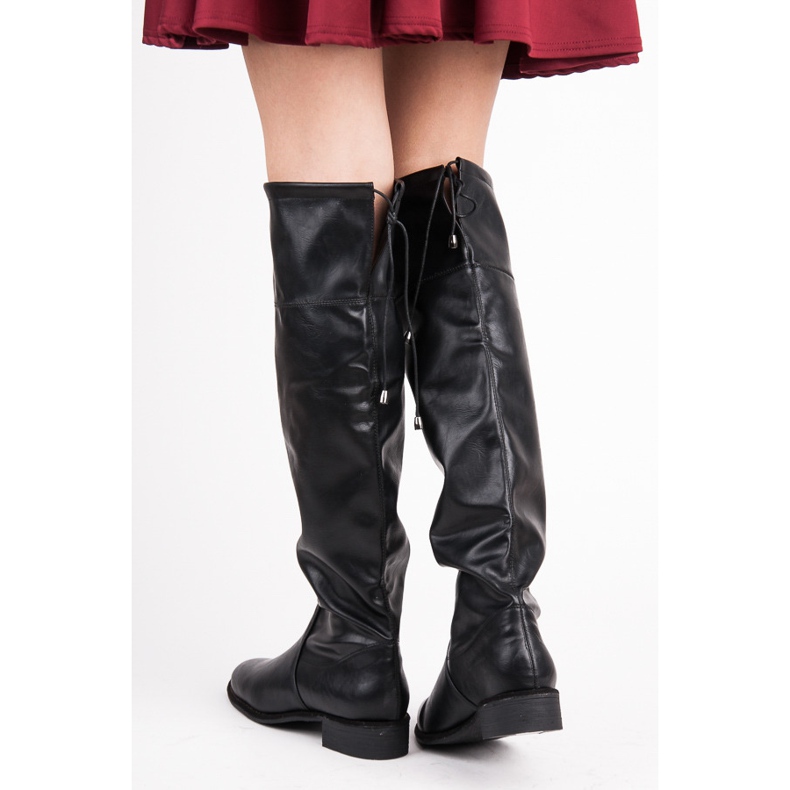 Yes Mile Flache Stiefel zum Hineinschlüpfen schwarz 2