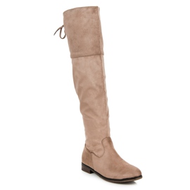 Juliet Beige Stiefel mit Bindung 1